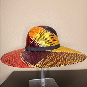 Vintage Woven Straw Wide Brim Hat – 70s Style